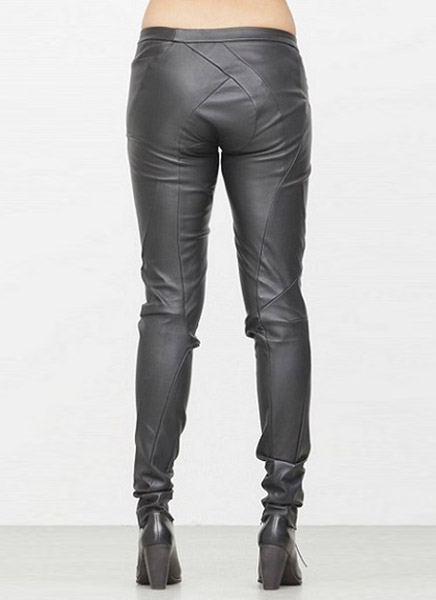 hide [m] | Distortion Fitted Long Pants, black, stretch lamb leather