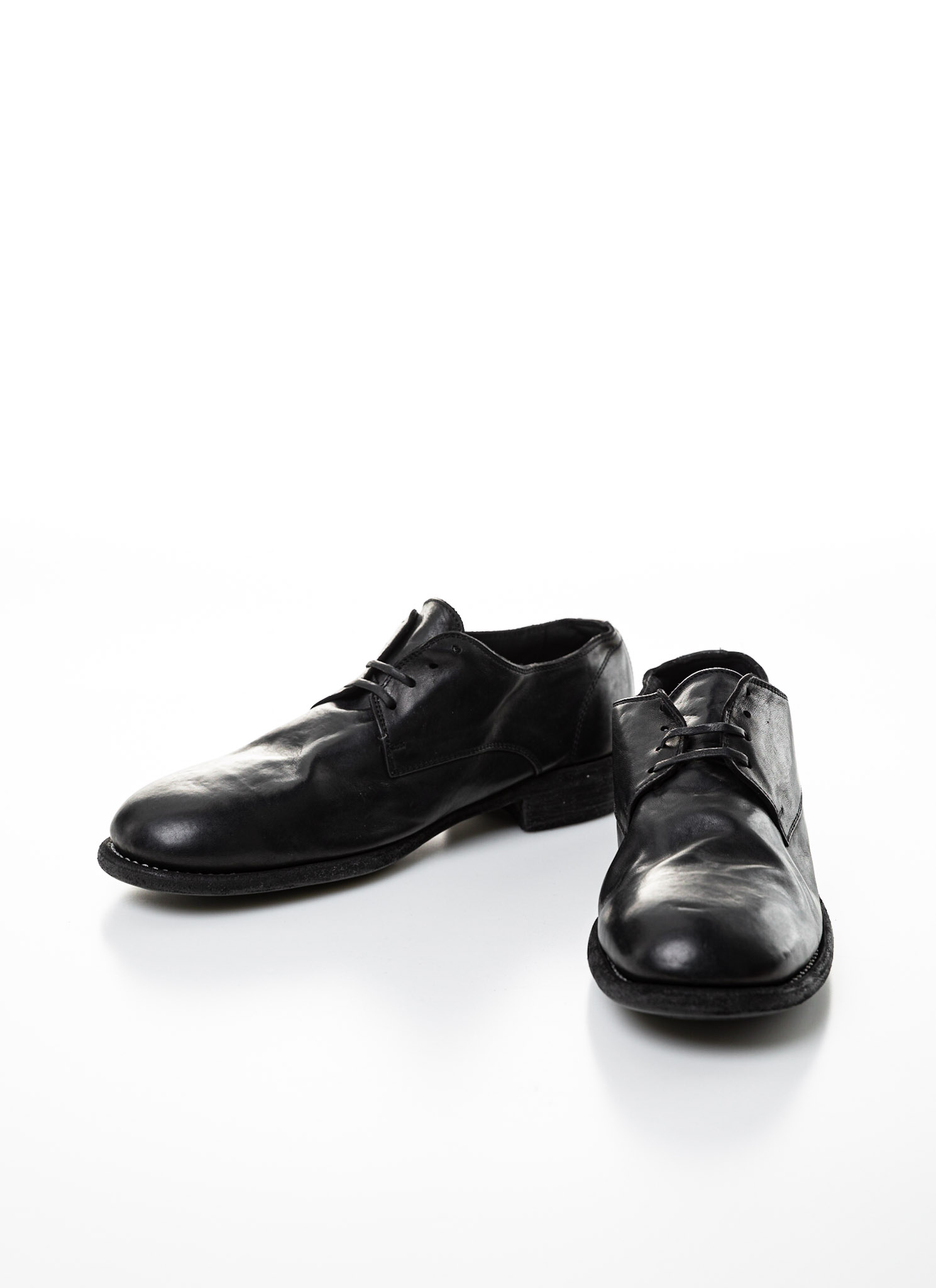 hide-m  GUIDI 992, Classic Derby Shoe black horse leather