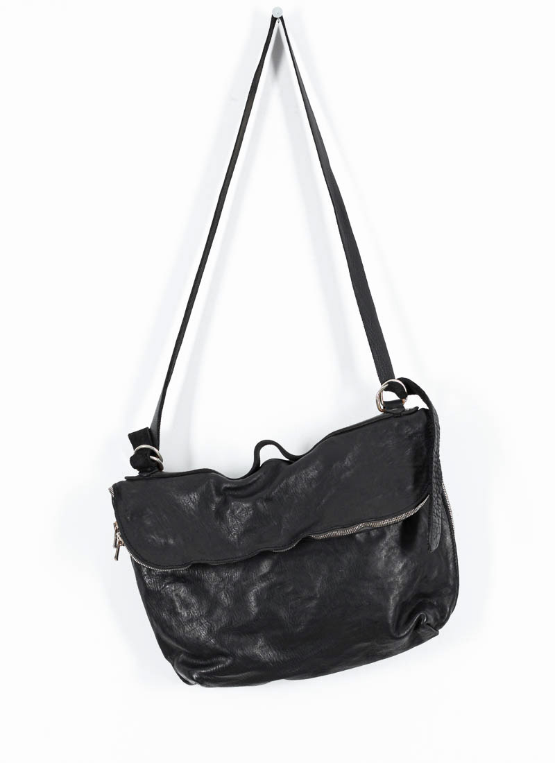 hide-m | GUIDI M10 Messenger Bag, black horse leather