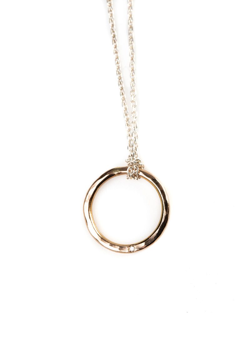 hide-m | CHIN TEO Necklace Transmission, 18k rose gold silver diamond