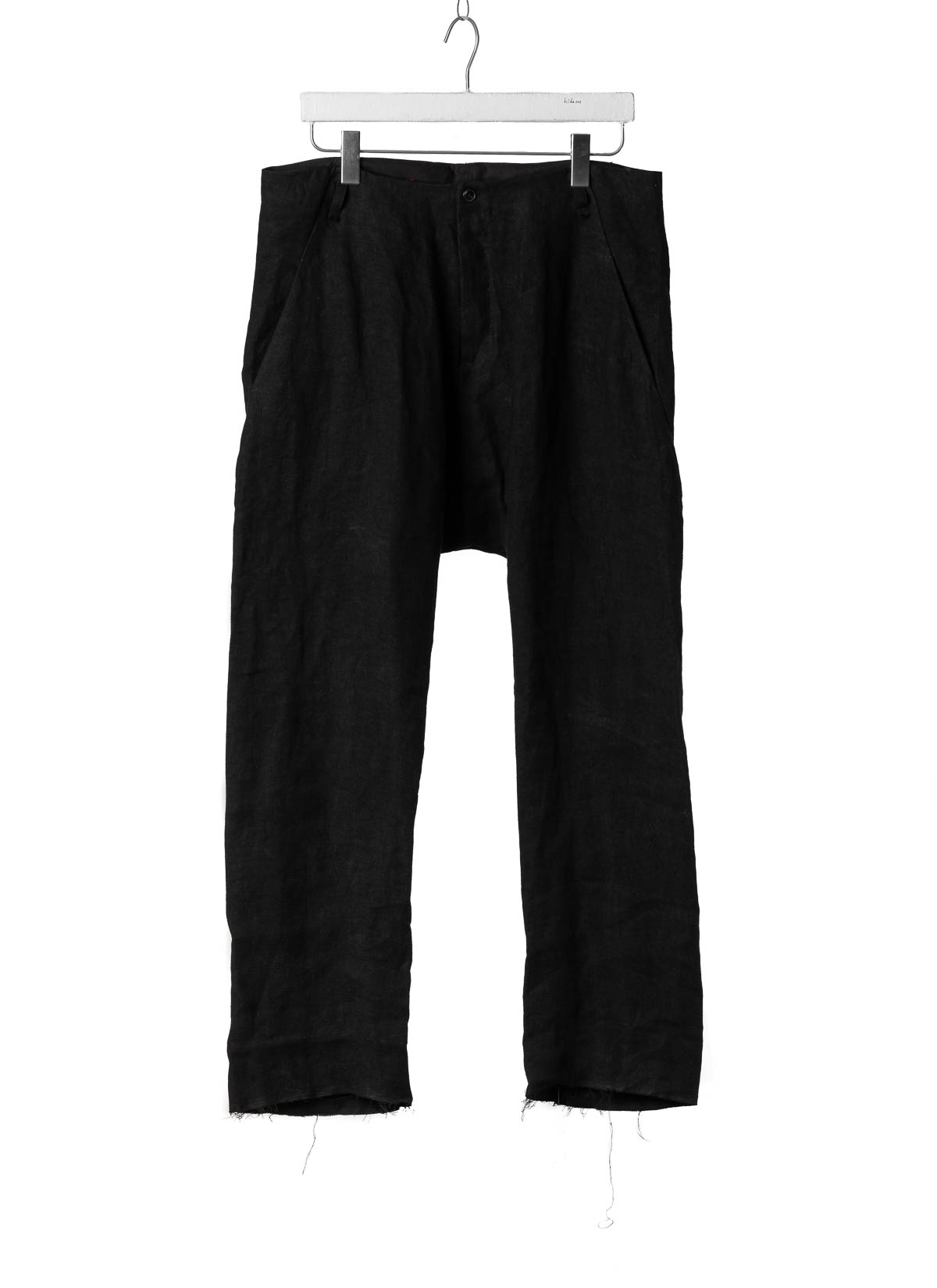 hide-m | KANG Men Straight-Fit Low-Crotch Pants, black