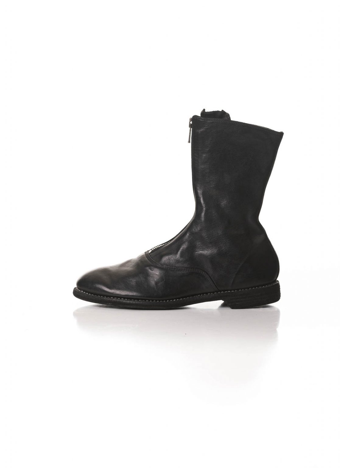 hide-m | GUIDI Men 310 Classic Front Zip Army Boot, black horse leather