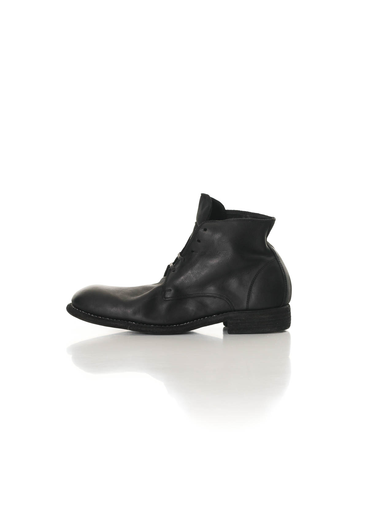 hide-m | GUIDI Men 993 Classic Lace Up Ankle Boot, black horse leather