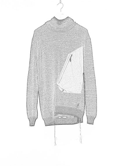 TAICHI MURAKAMI Men Displacement Hooded Pocket Sweater Herren Pulli Pullover mongolian cashmere printed paper grey black hide m 2