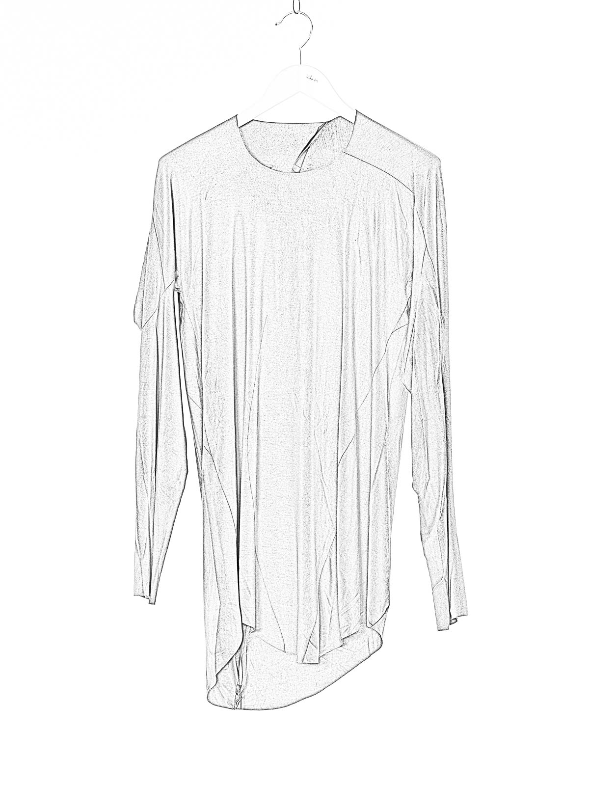 hide-m | LEON EMANUEL BLANCK Distortion LS Curved T-Shirt, grey