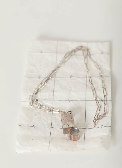Taichi Murakami Loupe Foldable Loupe Necklace men women unisex oxidised pure 925 sterling silver hide m 1